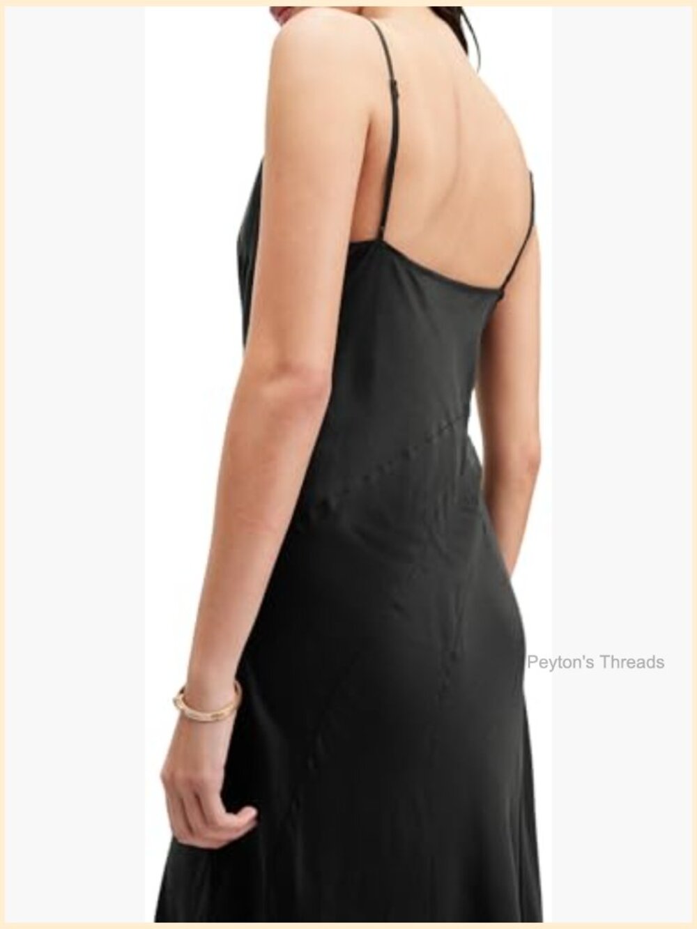 Slim Fit Maxi Dress - V-Neck Sleeveless A-Line High Waist - Picture 4 of 5